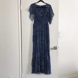 BCBG navy blue scale long dress